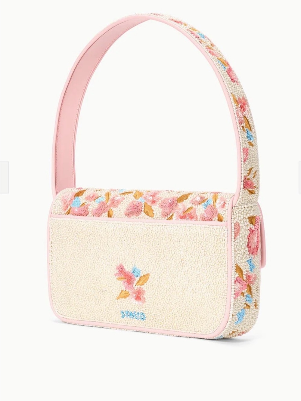 STAUD Pink Floral Beaded Shoulder Bag - Picture 2 of 6